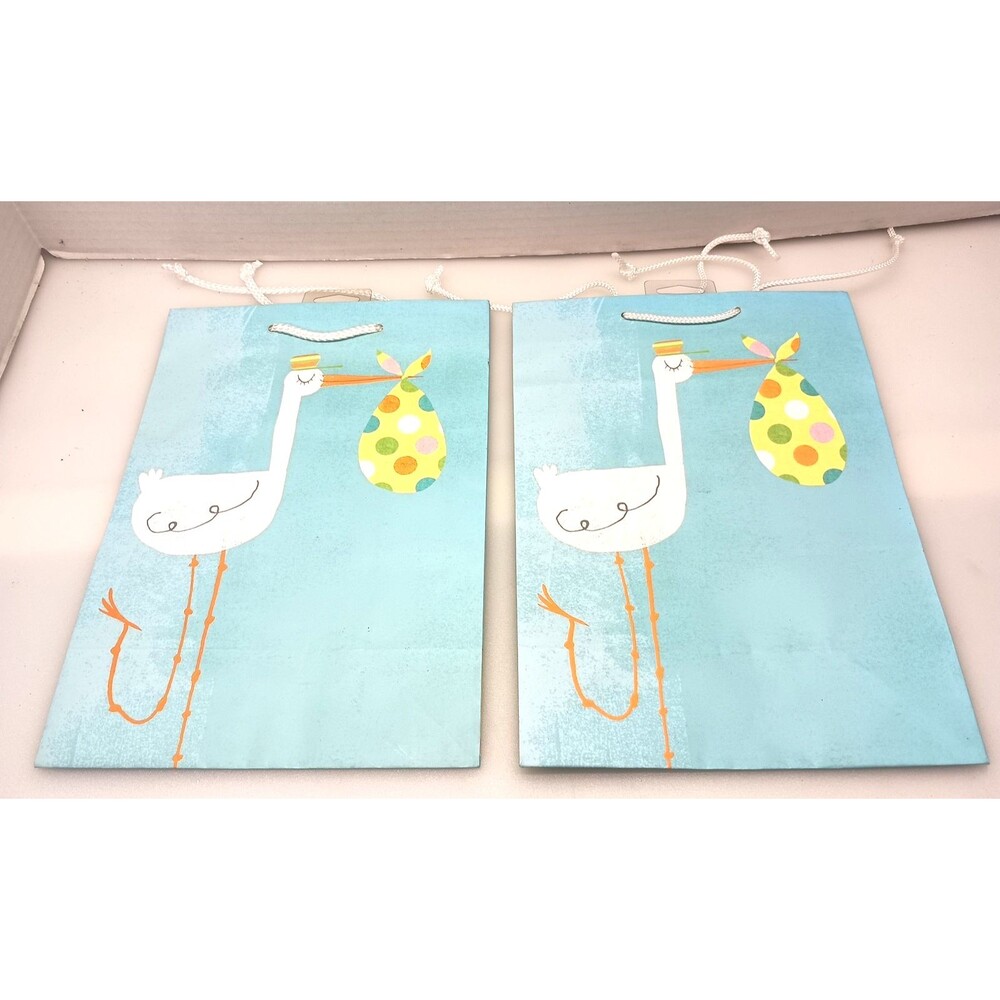 American Greetings Stork Themed Gift Bags With Handles